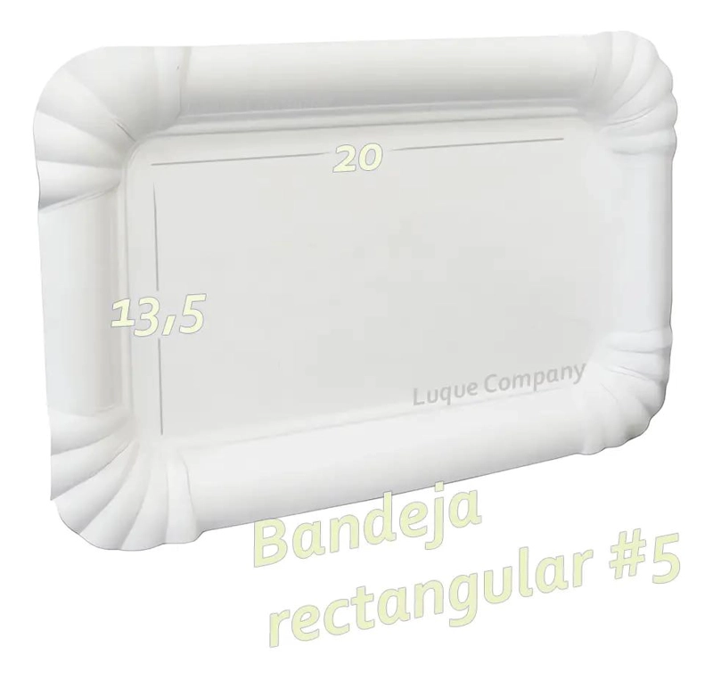 BANDEJA RECTANGULAR MEDIANA DE CARTON PARA TORTA Y COCTEL 20X13 CM - 2
