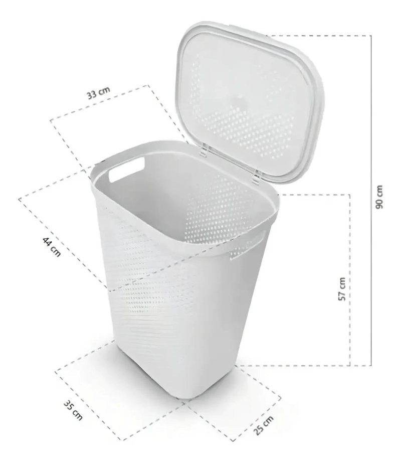 CESTO DE ALMACENAMIENTO CON TAPA COLOR GRIS PARA ORGANIZACION - 3
