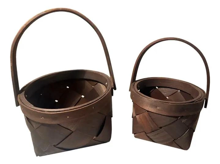 SET DE 2 CESTAS CON ASA PARA DECORACION Y REGALO VERSATILES - 1