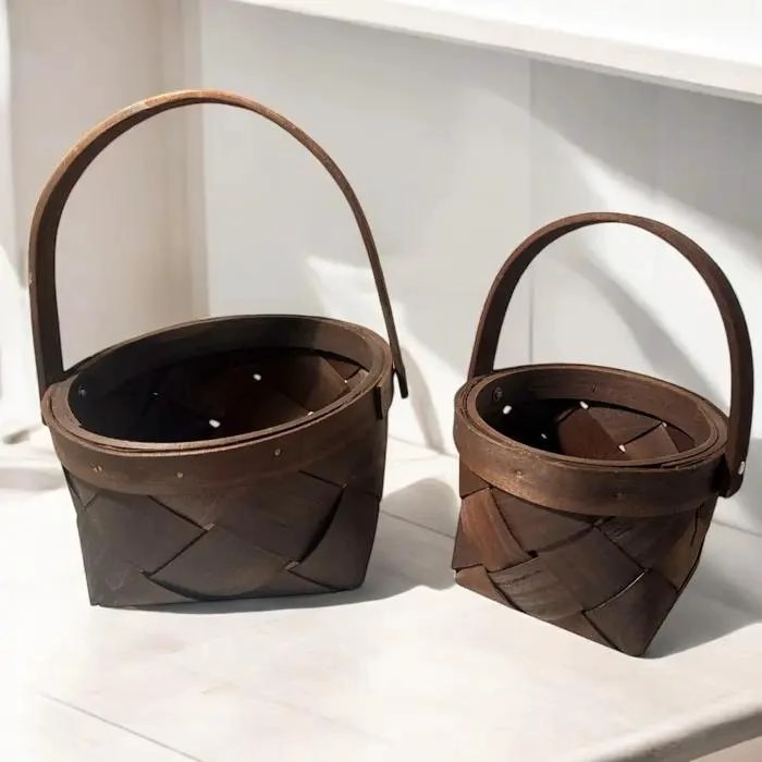 SET DE 2 CESTAS CON ASA PARA DECORACION Y REGALO VERSATILES - 2