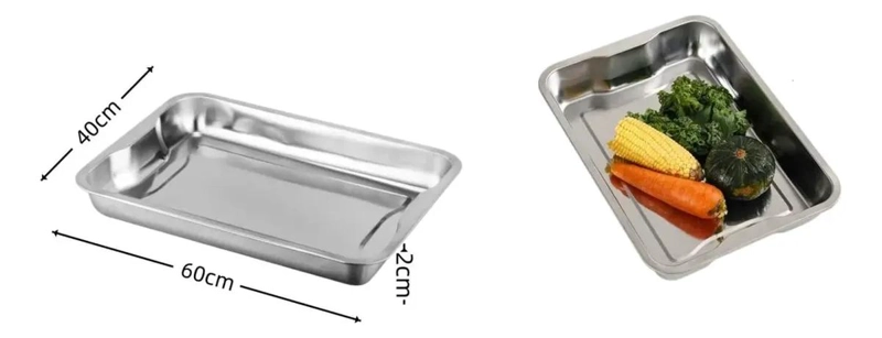 SET DE 12 BANDEJAS DE ACERO PARA SERVIR DE 60X40X2 CM - 2