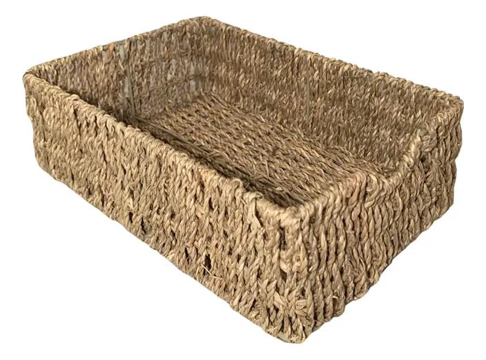 CANASTO DECORATIVO DE FIBRAS NATURALES PARA HOGAR SET DE 2 UNIDADES - 3