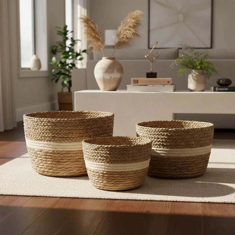 SET DE 3 CANASTOS ORGANIZADORES PARA ALMACENAMIENTO EN HOGAR - 3