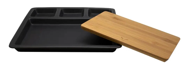 TABLA DE APERITIVO CERAMICA CON BASE DE BAMBU PARA SERVIR - 3