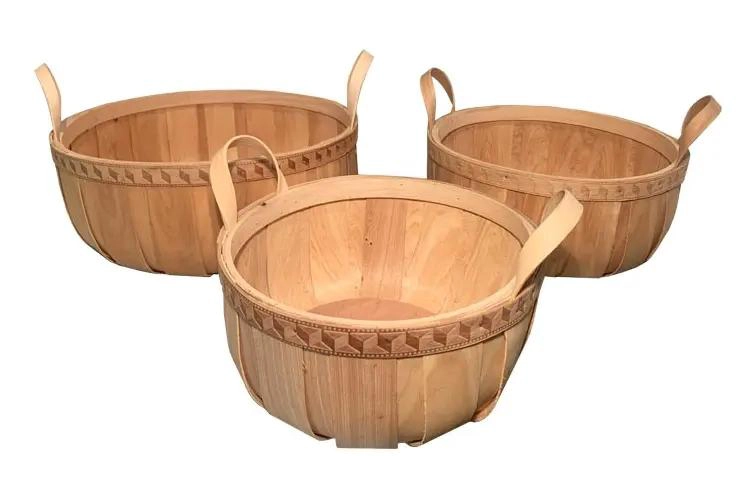 SET DE 3 CESTAS Y MACETEROS DE FIBRAS NATURALES PARA DECORACION - 1