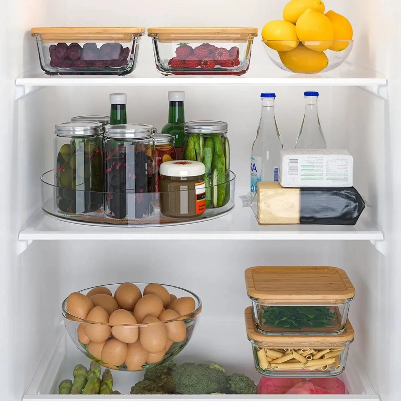 BANDEJA GIRATORIA PARA REFRIGERADOR DE PLASTICO BLANCO DE 28 CM - 2