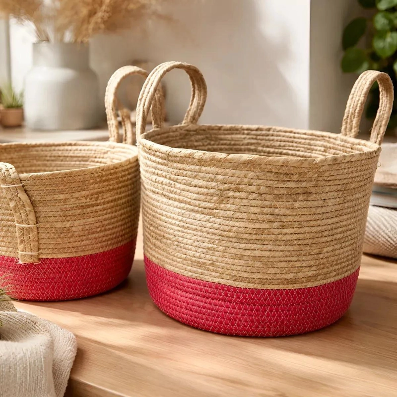 SET DE 3 CANASTOS DE YUTE PARA MACETERO Y ORGANIZACION DE PLANTAS - 2