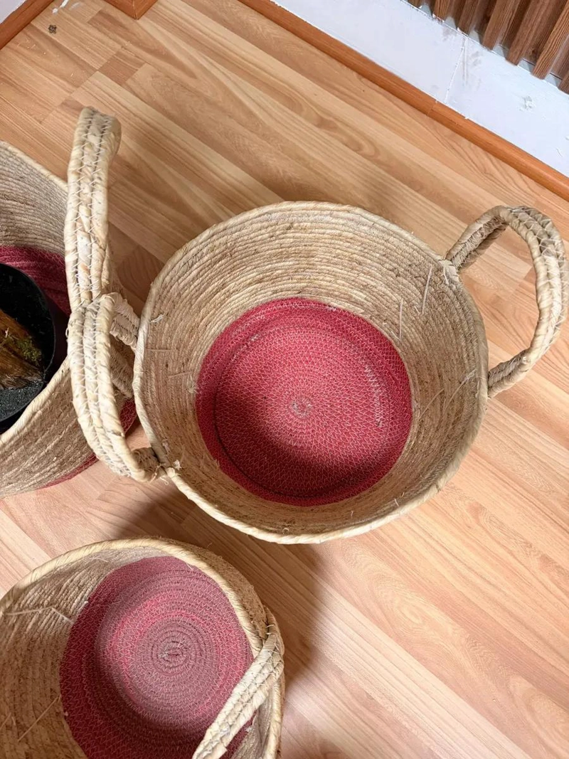 SET DE 3 CANASTOS DE YUTE PARA MACETERO Y ORGANIZACION DE PLANTAS - 4