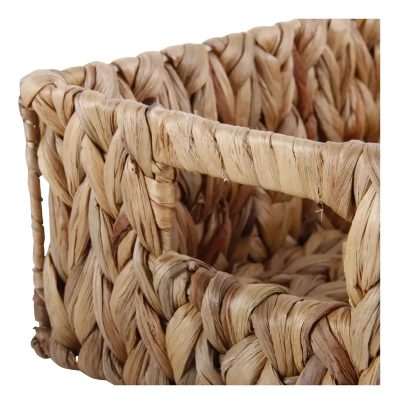 CESTO DECORATIVO DE FIBRA VEGETAL NATURAL 10X20X25 CM PARA ALMACENAMIENTO - 4