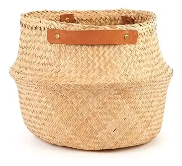 CESTA DECORATIVA DARLA EN TONO BEIGE PARA ALMACENAMIENTO - 1