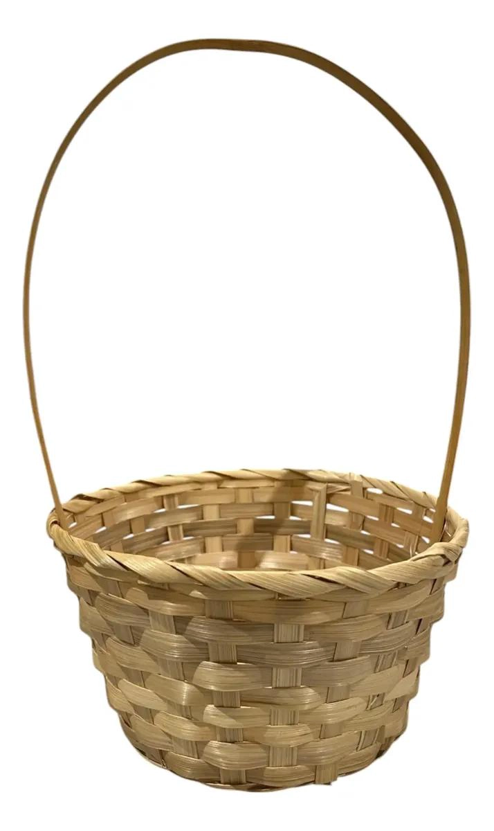 SET DE 6 CANASTOS NATURALES DE BAMBU PARA DECORACION DE PASCUA - 4