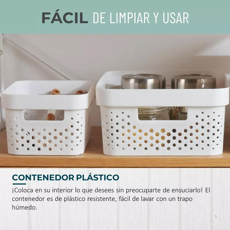 SET DE 6 CAJAS ORGANIZADORAS CON TAPA DE BAMBU PARA ALMACENAMIENTO - 3