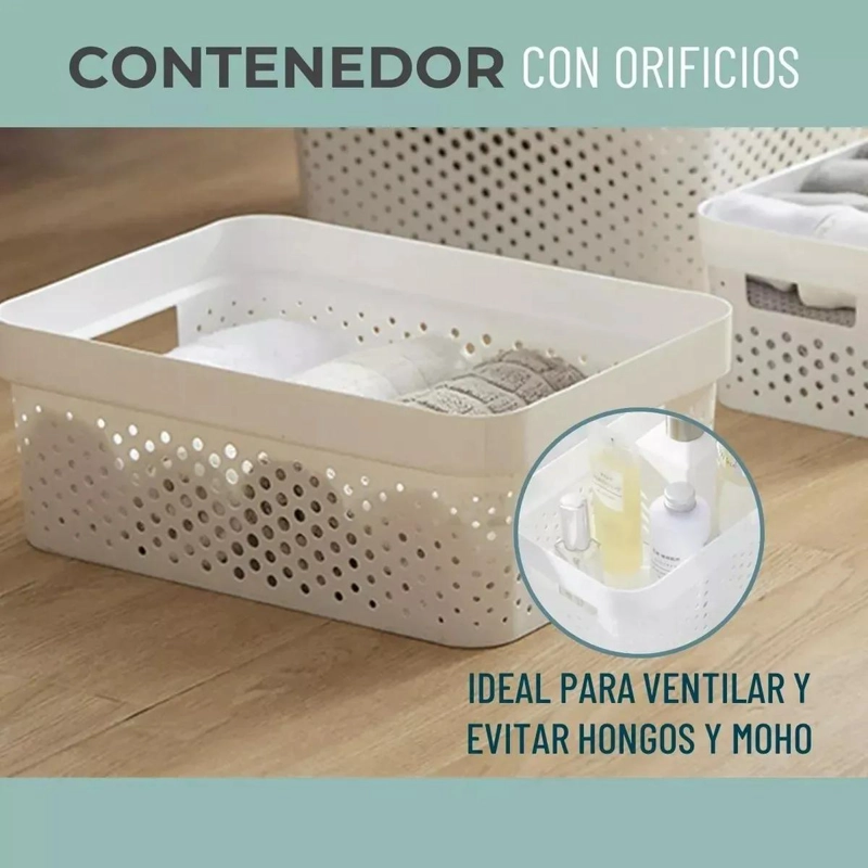 SET DE 6 CAJAS ORGANIZADORAS CON TAPA DE BAMBU PARA ALMACENAMIENTO - 4