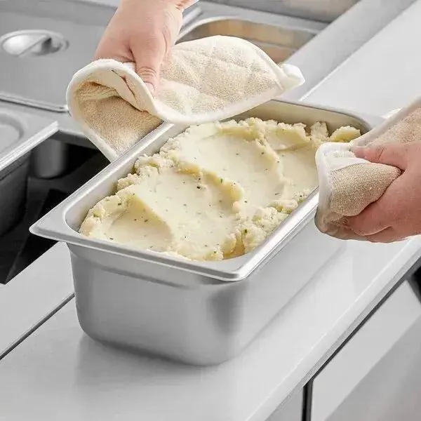 SET DE 4 DEPOSITOS GASTRONOMICOS DE ACERO INOXIDABLE CON TAPA 16X26 CM - 3