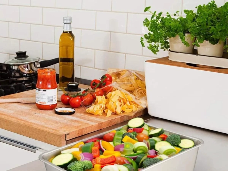 CONTENEDOR GASTRONOMICO DE ACERO INOXIDABLE 53X32X12 CM PARA ALIMENTOS - 2
