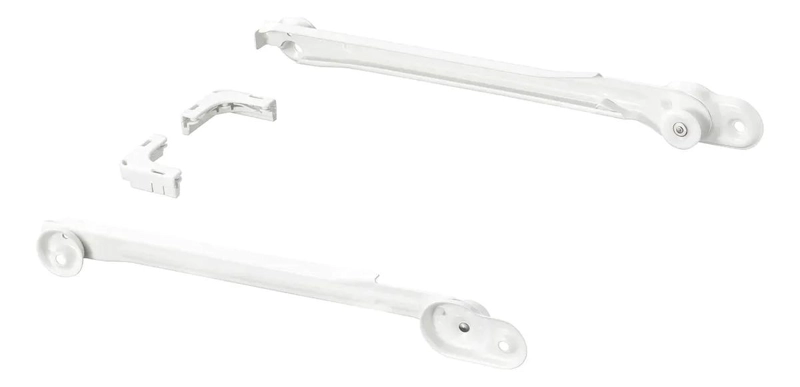 RIEL EXTRAIBLE PARA CANASTOS DE 35 CM EN ACERO BLANCO RESISTENTE - 1