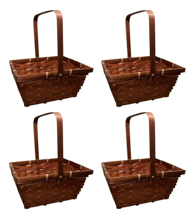 SET DE 4 CANASTOS DE MIMBRE PARA DECORACION Y ALMACENAMIENTO - 2