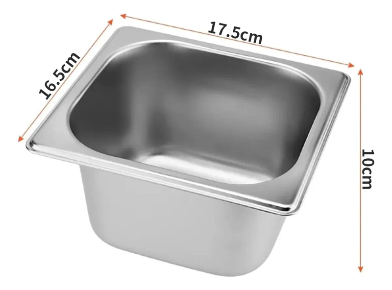 PACK DE 12 BANDEJAS DE ACERO INOXIDABLE PARA DEPOSITO GASTRONOMICO 17X16 CM - 2