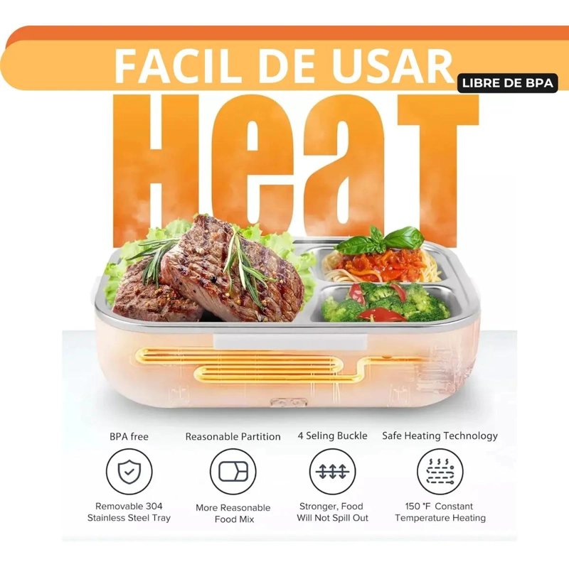 LONCHERA ELE CTRICA PORTATIL TE RMICA PARA ALIMENTOS 1.5 LITROS - 5