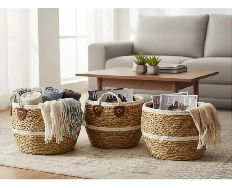 SET DE 3 CANASTOS ORGANIZADORES PARA ALMACENAMIENTO VERSATIL - 1