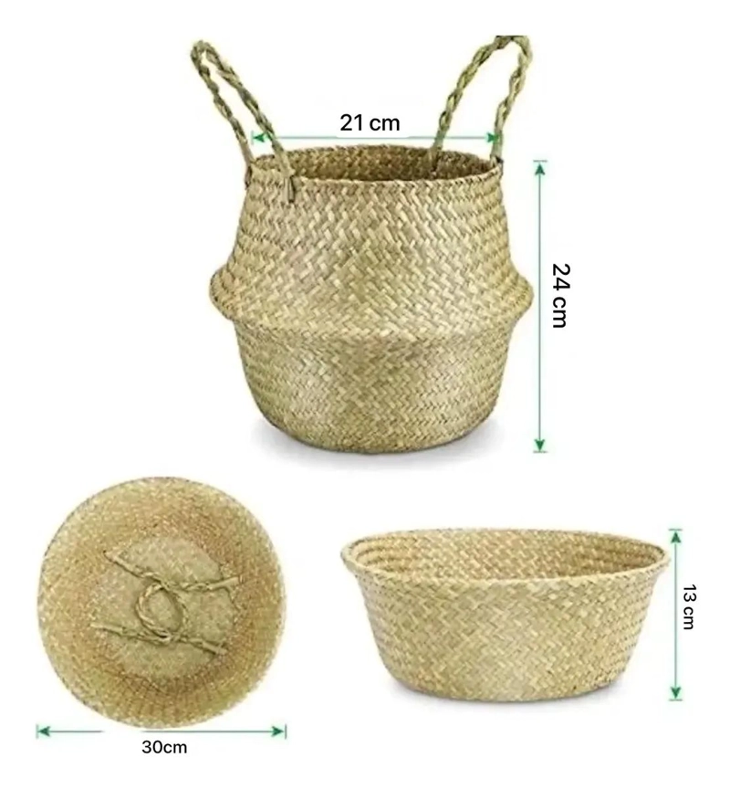 MACETERO CESTO CANASTO DE MIMBRE PLEGABLE PARA PLANTAS - 2