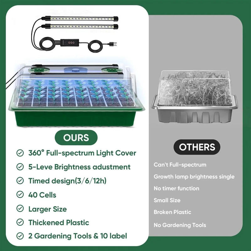 BANDEJA PARA CULTIVO CON CONTROLADOR DE ILUMINACION Y 40 CELDAS - 4