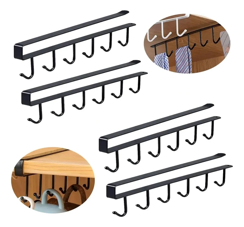 SET DE 4 GANCHOS ORGANIZADORES COLGANTES PARA COCINA Y BAÑO - 1