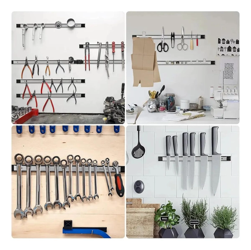 BARRA MAGNE TICA PARA ORGANIZAR HERRAMIENTAS Y CUCHILLOS EN COCINA O TALLER - 2