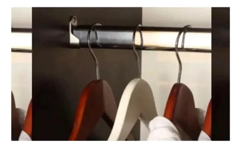 BARRA COLGANTE OVALADA PARA CLOSET SOPORTE DE ALUMINIO 100 CM - 2