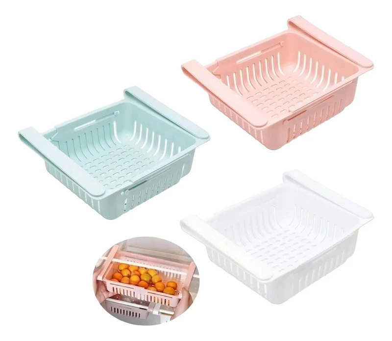ORGANIZADOR PLASTICO PARA GAVETAS DE REFRIGERADOR PACK DE 4 UNIDADES BLANCAS - 1