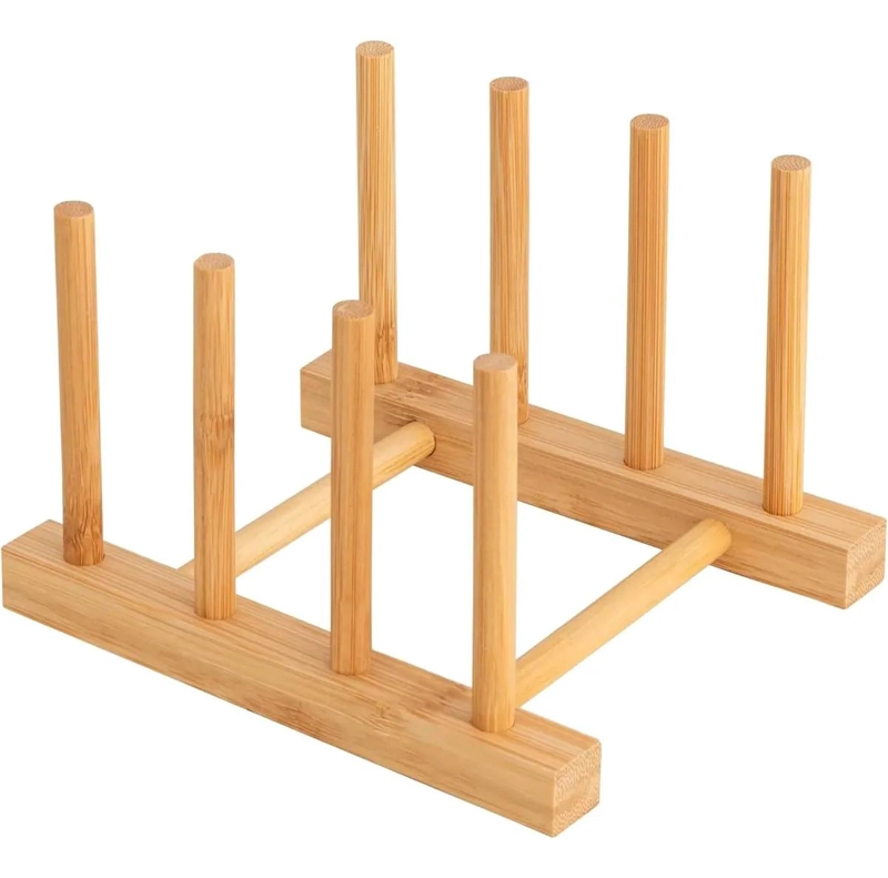 ORGANIZADOR DE COCINA PARA PLATOS Y TAPAS DE MADERA - 1
