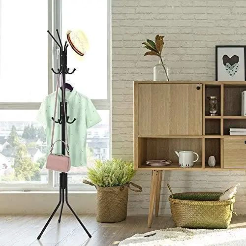 COLGADOR METALICO PARA ROPA CON MULTIPLES PERCHAS Y SOPORTE PARA BOLSOS - 3