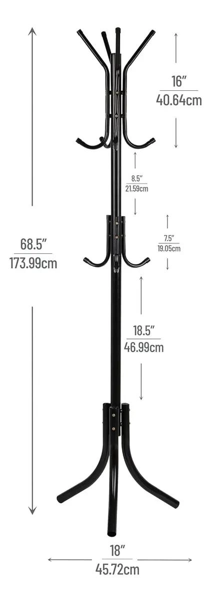 COLGADOR METALICO PARA ROPA CON MULTIPLES PERCHAS Y SOPORTE PARA BOLSOS - 5