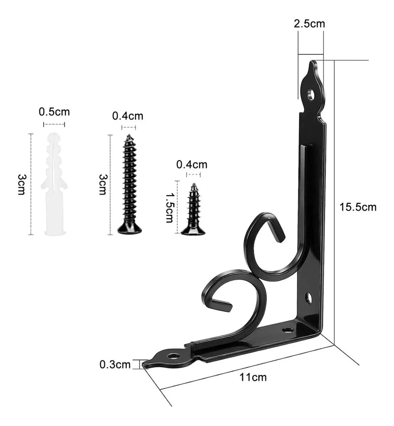 SOPORTES METALICOS FLOTANTES PARA ESTANTES DE PARED EN ANGULO - 2