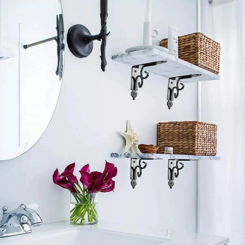 SOPORTES METALICOS FLOTANTES PARA ESTANTES DE PARED EN ANGULO - 5