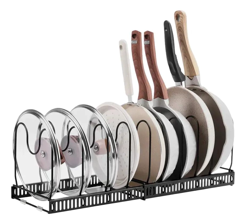 RACK ORGANIZADOR EXPANDIBLE PARA OLLAS, MENAJE Y TAPAS DE COCINA - 1