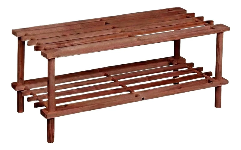 ORGANIZADOR DE MADERA PARA ZAPATOS CON 2 NIVELES EN COLOR MARRON - 1