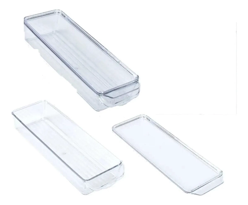 SET DE 3 ORGANIZADORES PARA REFRIGERADOR CON TAPA HERME TICA - 1