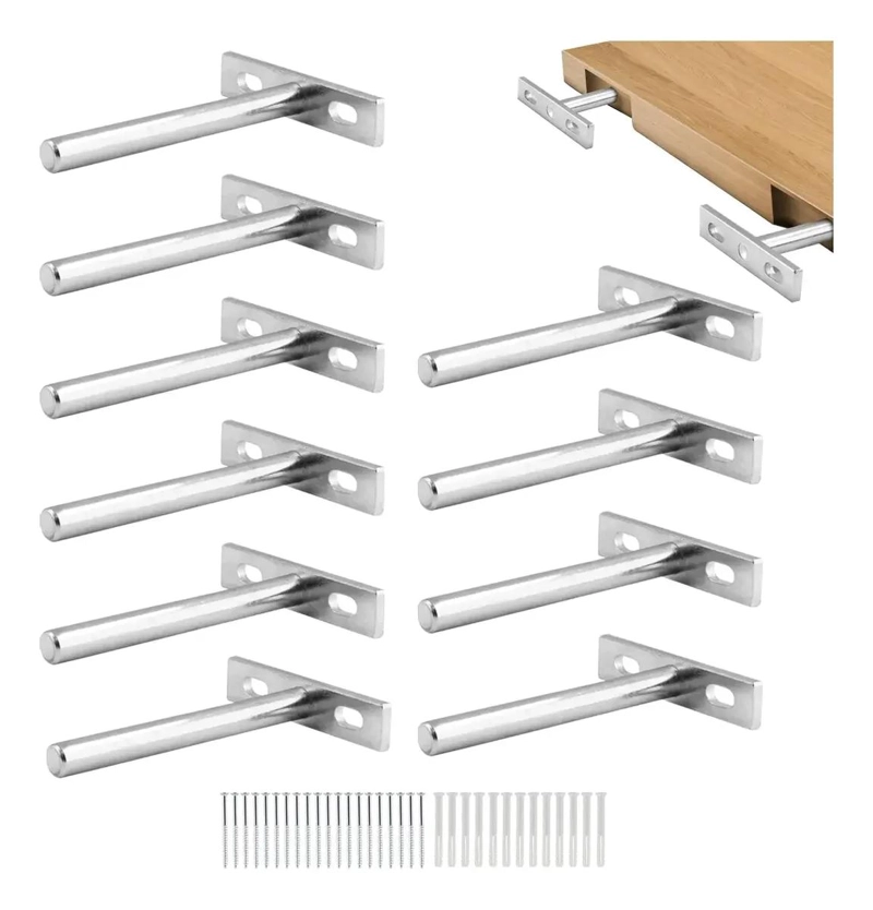 GENÉRICO SOPORTE OCULTO PARA REPISA FLOTANTE DE 7.5 CM CON TORNILLOS INCLUIDOS