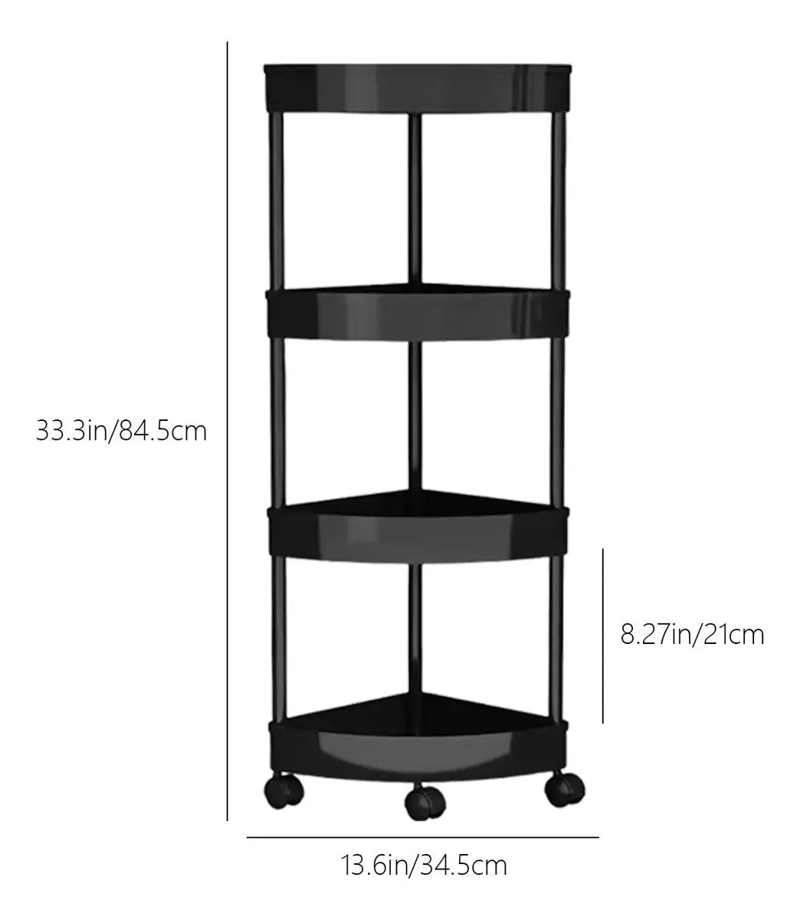 ORGANIZADOR ESQUINERO PARA BAÑO CON 4 REPISAS Y ESTANTE DE COCINA - 3