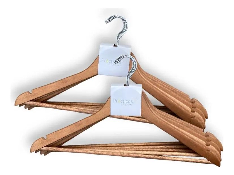 COLGADORES DE ROPA DE MADERA CON DISEÑO ERGONOMICO Y RESISTENTE - 1