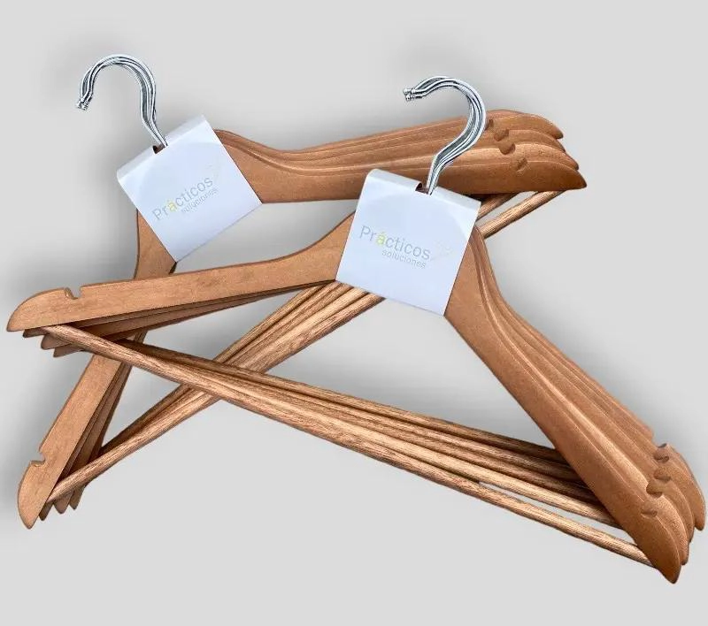 COLGADORES DE ROPA DE MADERA CON DISEÑO ERGONOMICO Y RESISTENTE - 3