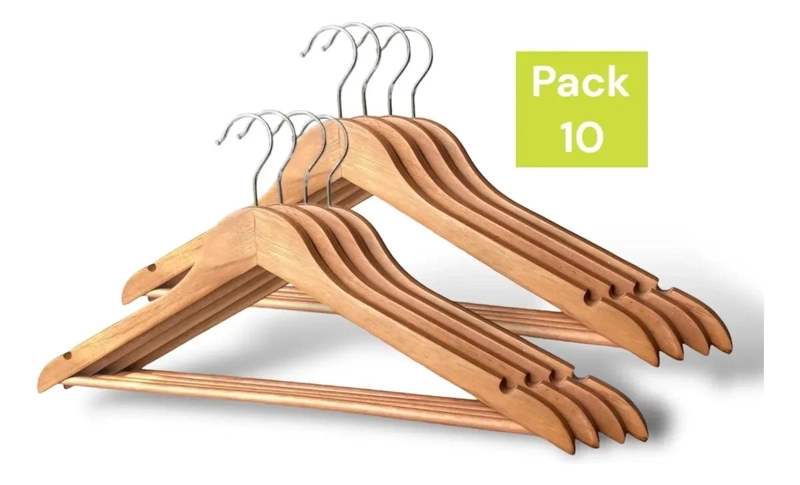 COLGADORES DE ROPA DE MADERA CON DISEÑO ERGONOMICO Y RESISTENTE - 4