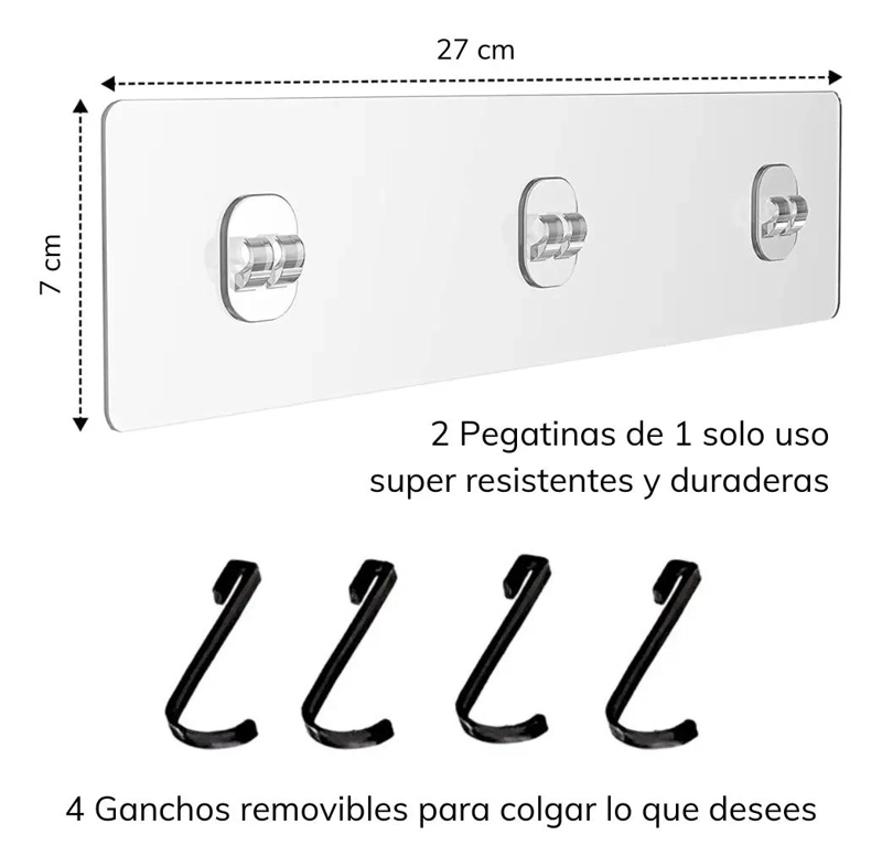 ORGANIZADOR DE DUCHA ADHESIVO CON REPISA DE ACERO INOXIDABLE SET 2 PIEZAS - 3