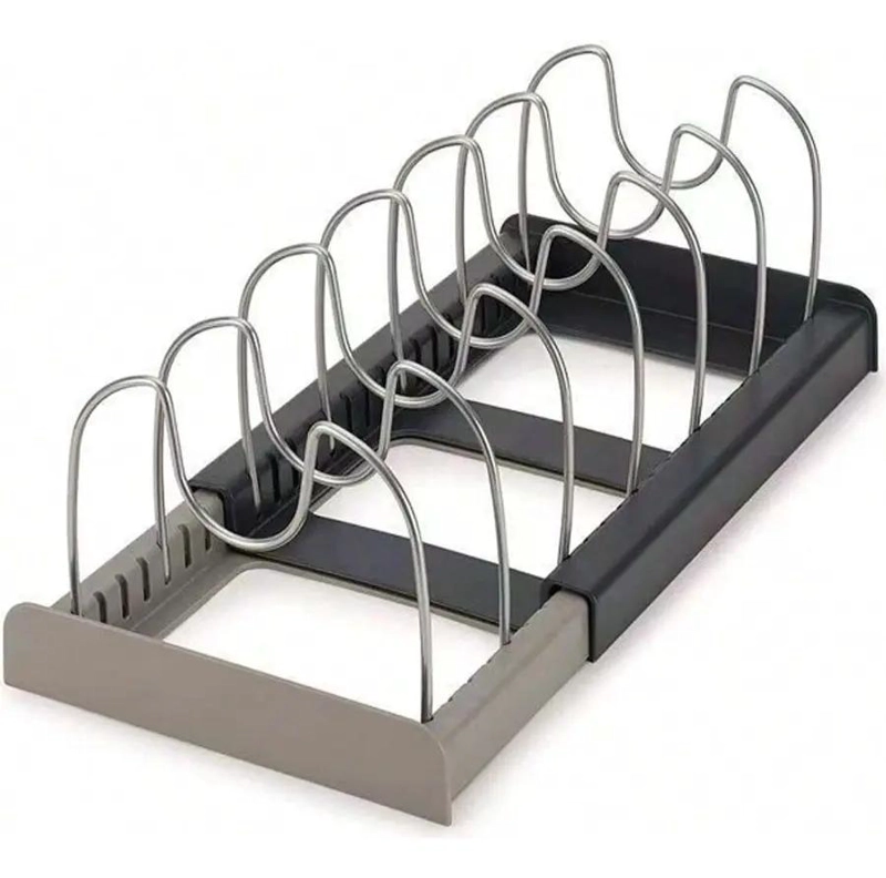 ORGANIZADOR EXPANDIBLE DE ACERO PARA COCINA EN GRIS Y NEGRO - 2