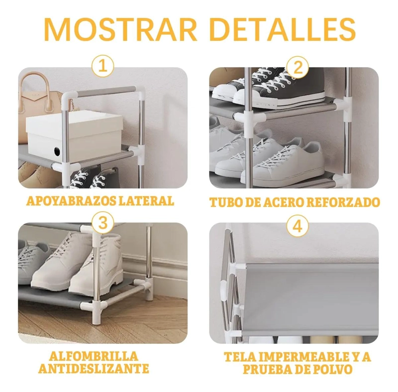ORGANIZADOR DE ZAPATOS CON 9 PISOS PARA 20 A 30 PARES - 3