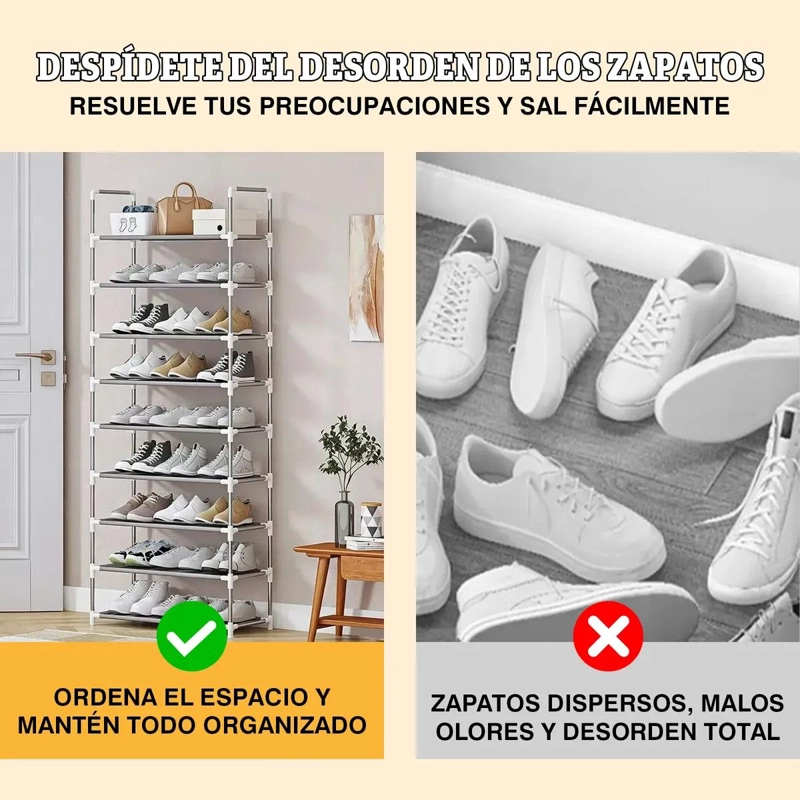 ORGANIZADOR DE ZAPATOS CON 9 PISOS PARA 20 A 30 PARES - 4