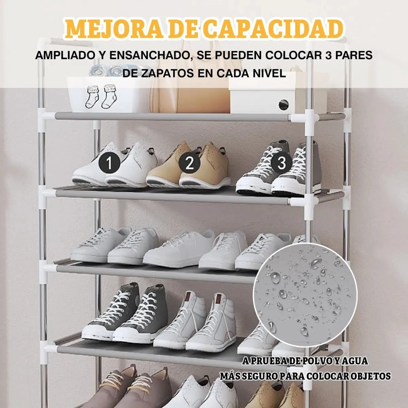 ORGANIZADOR DE ZAPATOS CON 9 PISOS PARA 20 A 30 PARES - 5