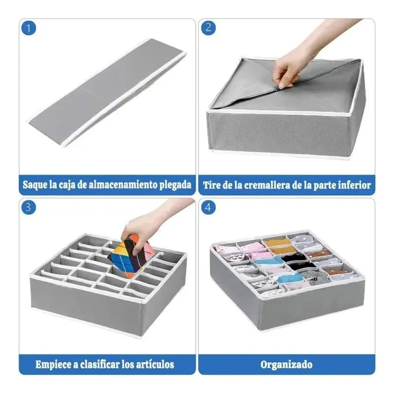 ORGANIZADOR PLEGABLE PARA CAJON CON 24 CELDAS PARA ROPA INTERIOR Y ACCESORIOS - 3