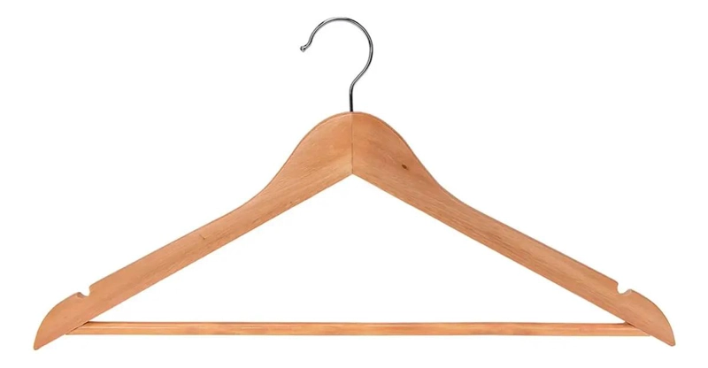 SET DE 10 COLGADORES DE MADERA PARA ROPA CON DISEÑO RESISTENTE - 2